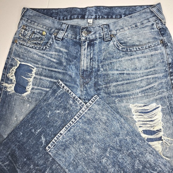 TRUE RELIGION World Tour Men's Blue Jeans Distressed Sixe 38 Measure 40x33 -1769